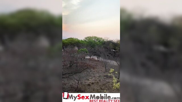 Angel Emily outdoor safari sex in scenic savanna sunset