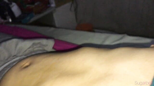 Asian amateur babe's smooth belly exposed in bed, teasing Pinay hookup