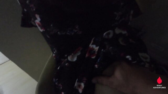 Cheating Pinay neighbor in floral dress begs for fuck closeup