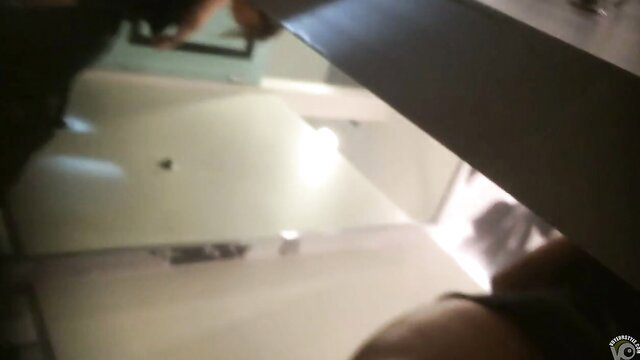 Ravishing sweetie tries on new clothes in store fitting room mirror