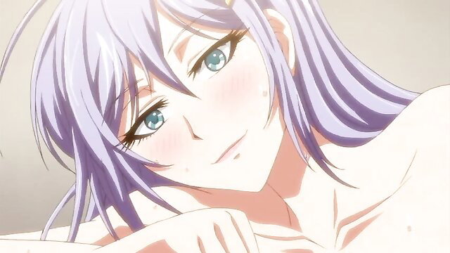 anime girl with purple hair and blue eyes