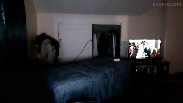 Chinese ex gf homemade bedroom sex on bed with TV on