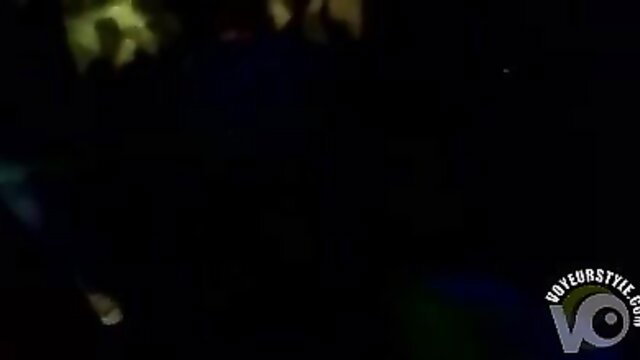 Hot babes shaking juicy butts on stage in neon lights