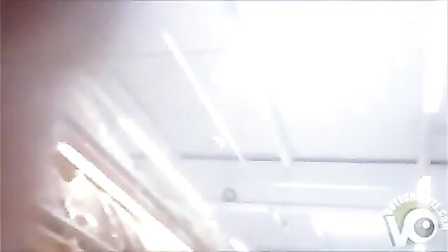 Shaved pussy exposed under dress at store, upskirt tease