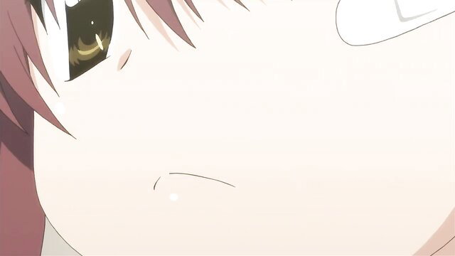 Cute anime girl with green eyes and blush, KissXsis Ep.7 hentai closeup