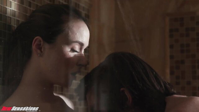 Big tits babe fucked hard in shower by stud in multiple positions