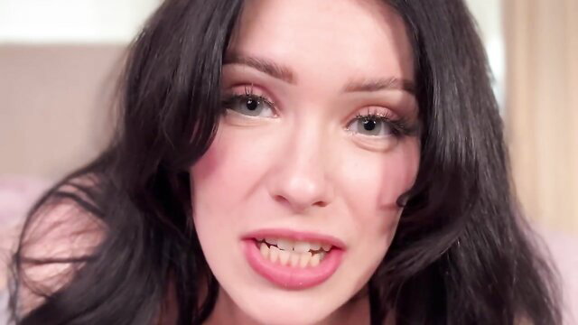 Adria Nite with open mouth closeup in My Virgin Groom adult video