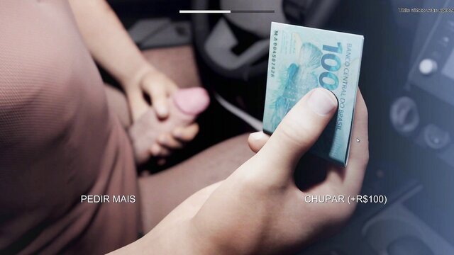 Horny Brazilian amateur car blowjob with cash payment