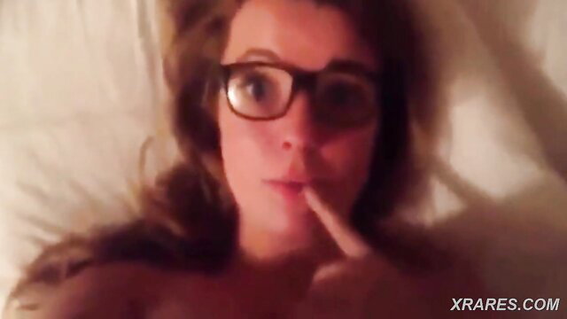 Redhead BBW amateur with big natural tits sucking finger nude