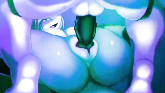 Busty blue alien babe deepthroating huge green cock in Dragon strip 2