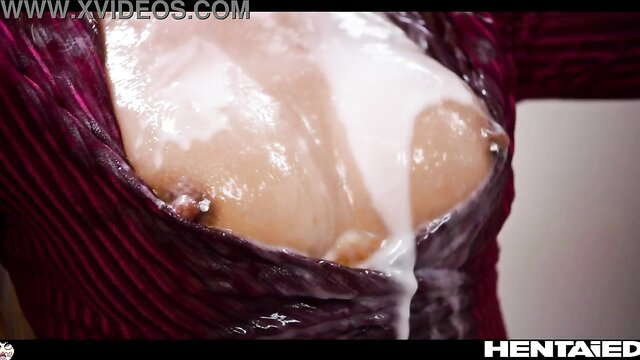 Agatha Vega cum-covered tits in Hentaied alien creampie