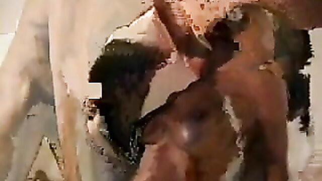 Sabrina interracial blowjob with black man, deepthroat action