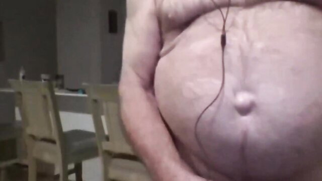 Chubby mature daddy stroking cock on solo webcam