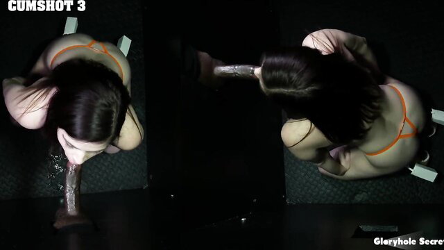 Nicole Rae gloryhole blowjob cumshot on face and ass