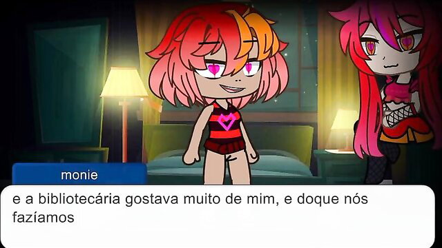 Gacha hentai girls Monie and redhead librarian in skimpy lingerie