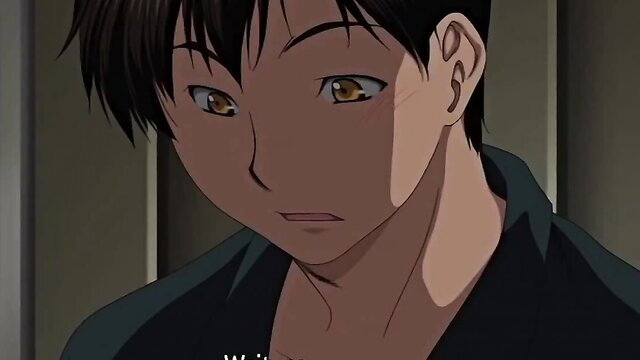 Anime boy with sharp yellow eyes in dark jacket, intense hentai thumbnail