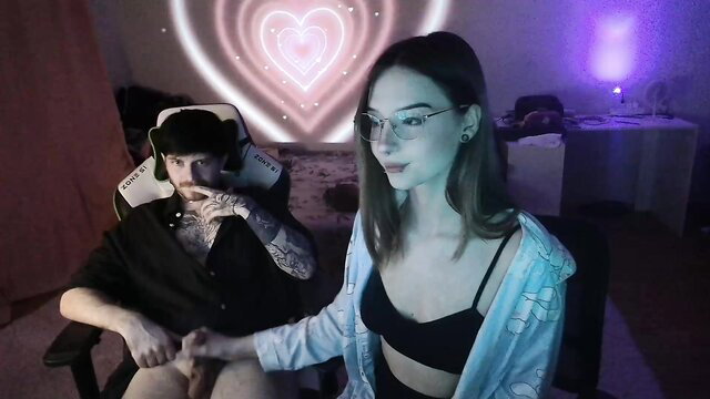 Gamebelka teases daddy's cock on Chaturbate, sub girl nipples out