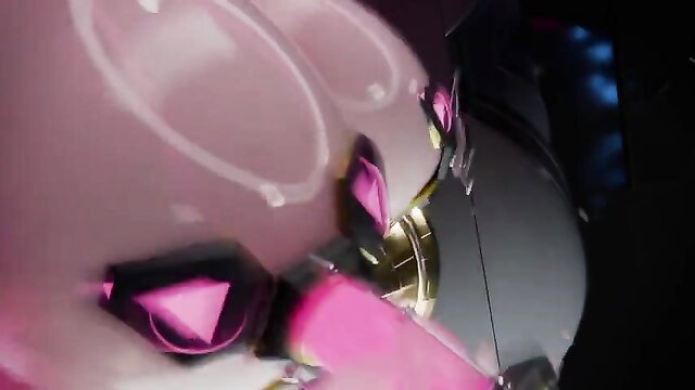 Shiny pink closeup of woman's glossy lips and eyes in hardcore sex thumbnail