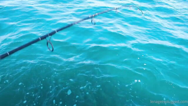Fishing rod over turquoise ocean waves in adult video thumbnail