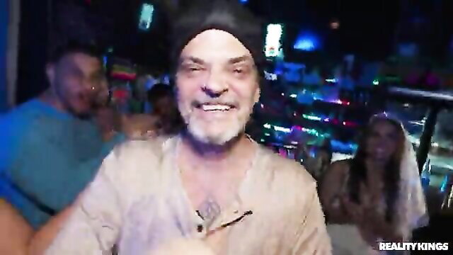 Emerald Loves in Bad Bachelorette Anal at neon club party