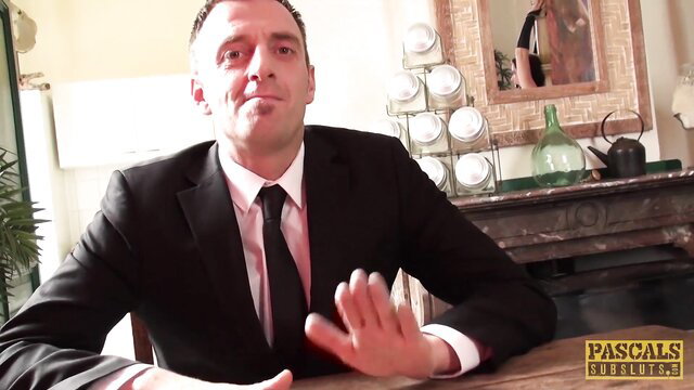 Suited British MILF Pascal Subsluts star gestures naughtily