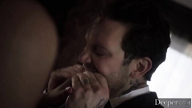 Gabbie Carter feeds cock to tattooed man in intense Deeper scene