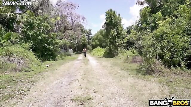 Kendra Lust shows off her amazing ass outdoors in tight shorts