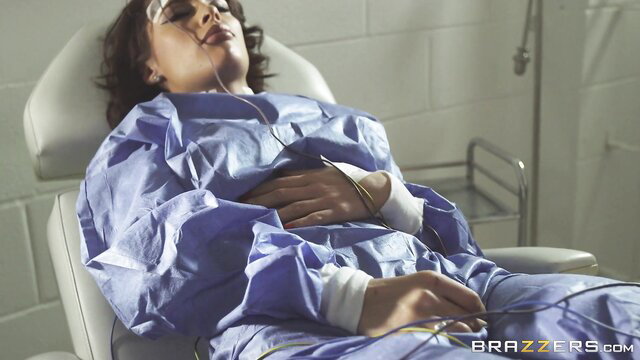 Nikita Bellucci small tits in hospital gown on exam chair