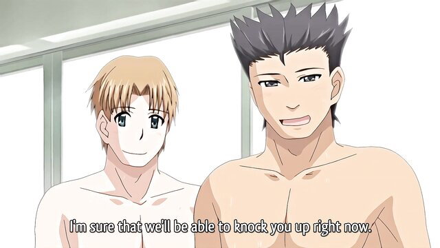 Anime hunks shirtless in hentai, nude torsos tease gay vibe