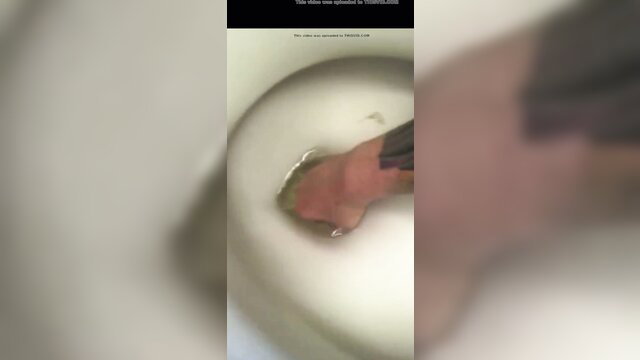 Hot toilet licker with hand in bowl, extreme fetish closeup