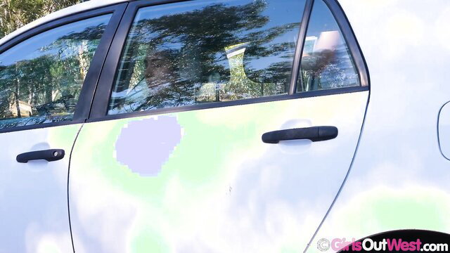 Arcadia and Ruby Tuesday nude in car, GirlsOutWest amateur outdoor tease