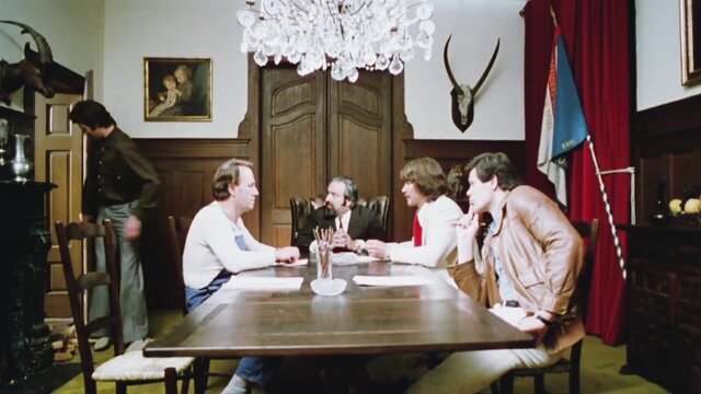 Six Swedish Girls at Gas Station - HairyErotica group in vintage 70s room