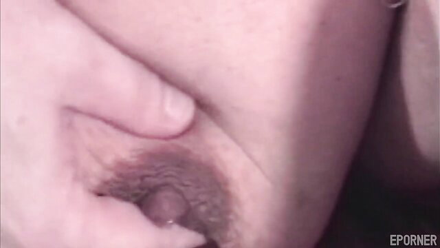 Closeup of pregnant woman's shaved pussy fingered by hand