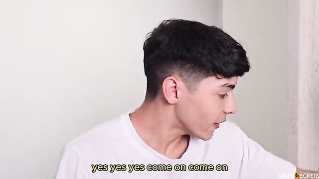 Handsome young man with undercut eagerly saying yes come on in hot amateur video