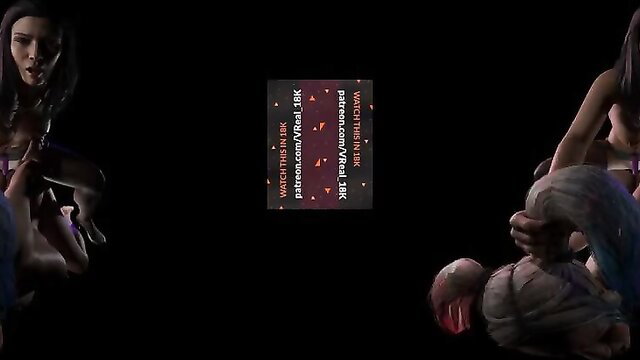 VReal_18K hot lesbians fuck hard strapon doggystyle