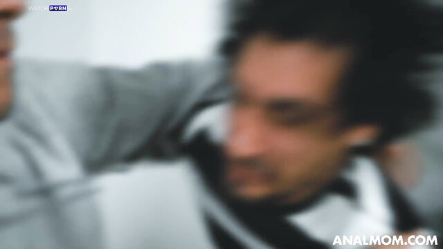 Cory Chase in intense anal action, blurred closeup face grab