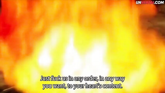 Busty hentai babe fucked hard any way in fiery animated orgy