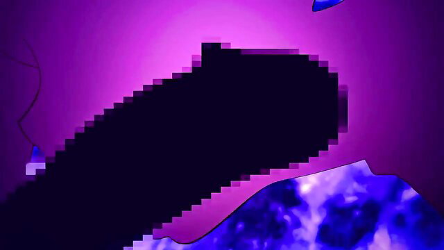 Erotic HMV elves silhouette in purple neon glow, adult fantasy thumbnail