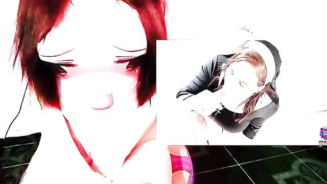 Hot redhead nun & brunette with headset in steamy anal fuck scene