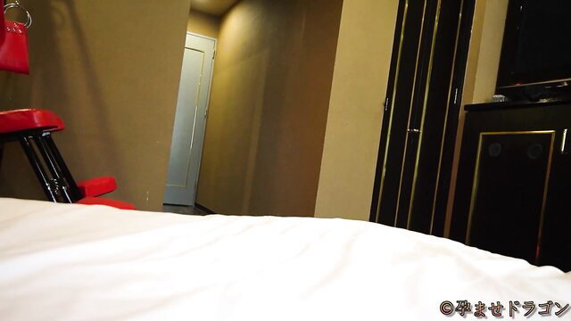 Japanese amateur bedroom tease on red barstool, nude ass up