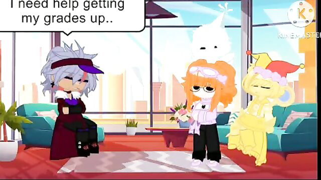 Cute anime girls in school outfits chilling after school, Discord hentai tease