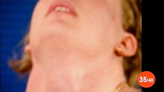 Blonde teen babe closeup face and neck in jizz compilation