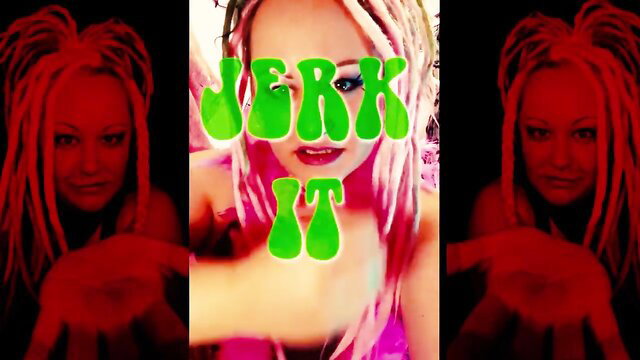 Raunchy pink dreadlock babe JOI jerk it game - hot bi-curious tease