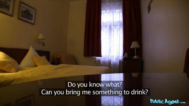 Public Agent hotel maid Anna Hore asks for drink in yellow bed scene
