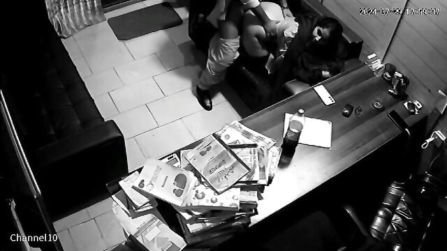 Desi boss fucked by big-ass employee on office CCTV