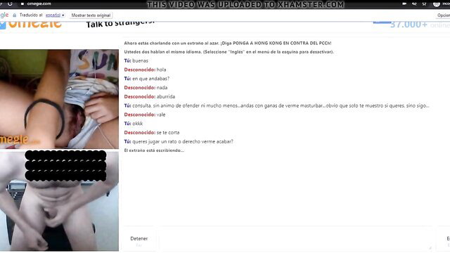 Latina amateur Omegle cam2cam teen flashing tits and pussy closeup
