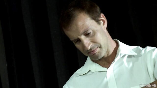 Adrianna Nicole in intense BDSM closeup, white shirt, 40 chars