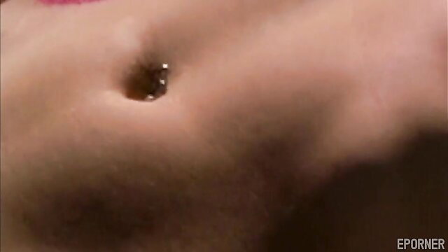 Closeup of woman's belly button piercing in horny nymph xxx clip