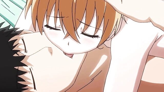 Anime orange-haired virgin schoolgirl fucked by brother in taboo hentai