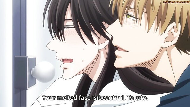 Two hot anime guys in steamy yaoi embrace from DAKARETAI OTOKO 1-I